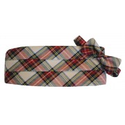 White Royal Stewart Holiday Tartan Plaid Cummerbund and Bow Tie